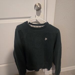 VINTAGE PINK Victoria's Secret Varisty Style Forest Green Sweatshirt XS